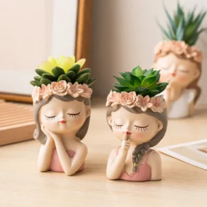 Nordic Flower Pots Cute Girl Decorative Planters Succulents