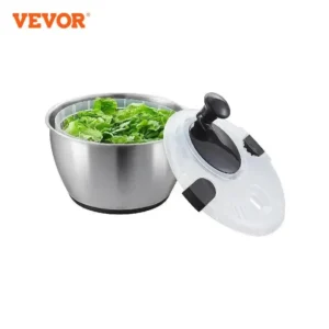 VEVOR Salad Spinner 4.75Qt One-handed Stainless Steel  Dryer Washer for Greens Herbs Berries Fruits